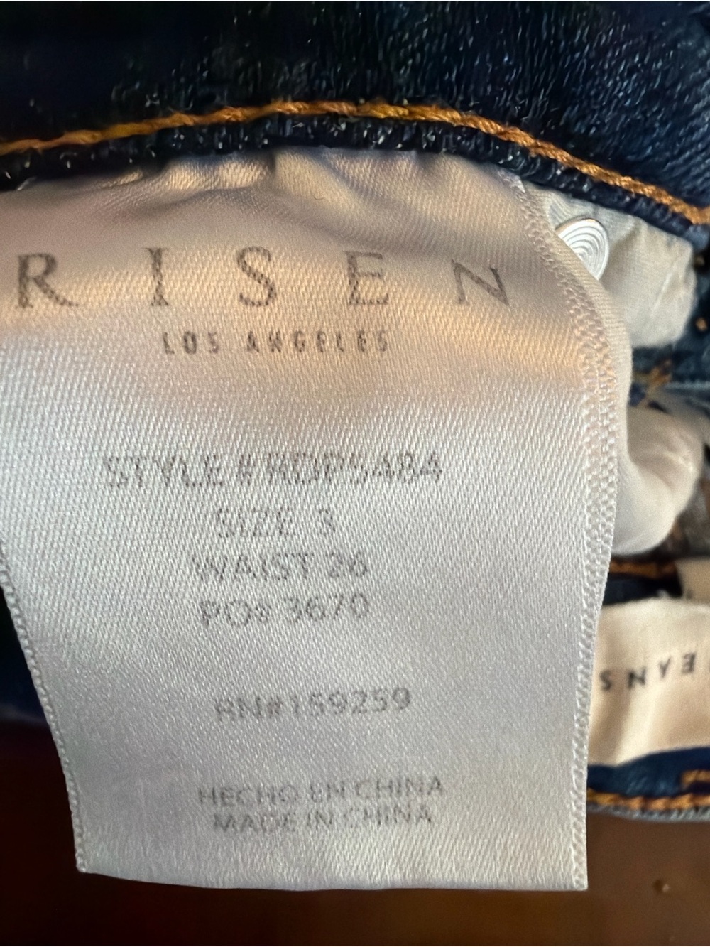 Risen Los Angeles Size 3/26 Distressed Bootcut Raw Hem Stretch Jeans Medium Wash - Picture 7 of 7